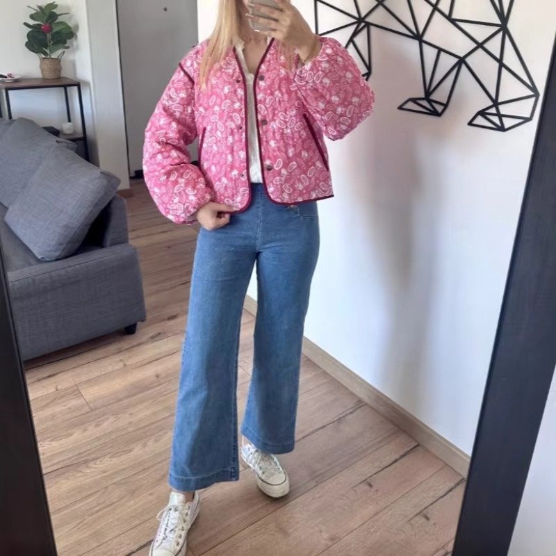 Women's Quilted Paisley Bomber Jacket