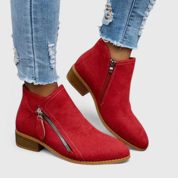 Women's Ankle Boots - Red