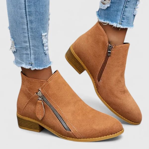 Women's Ankle Boots - Orange