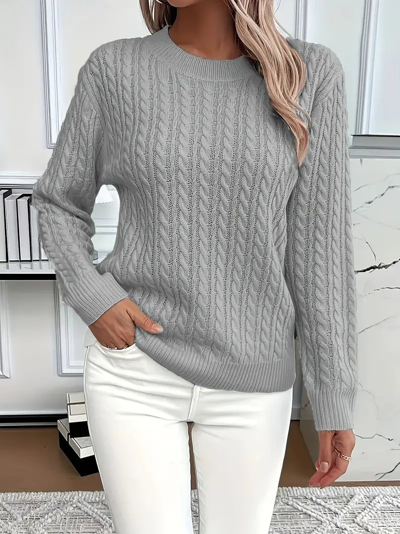 Women's Cable Knit Jumper - Grey
