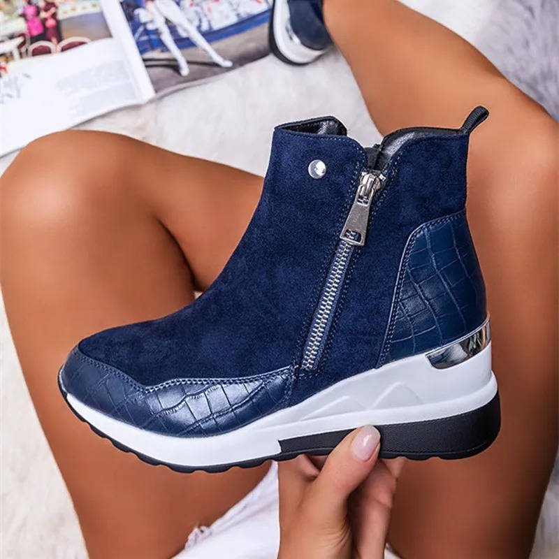 Women's Hidden-Wedge Trainer Ankle Boots