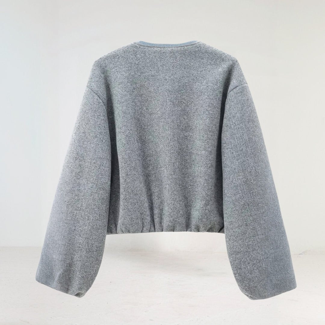 Women's Cropped Wool Bomber Jacket