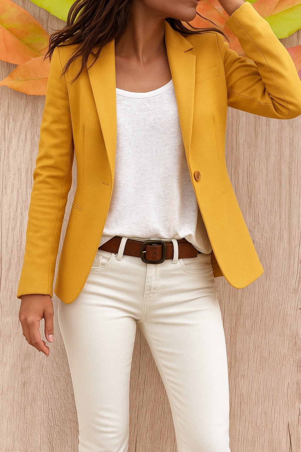 Women's Slim Work Blazer - Yellow
