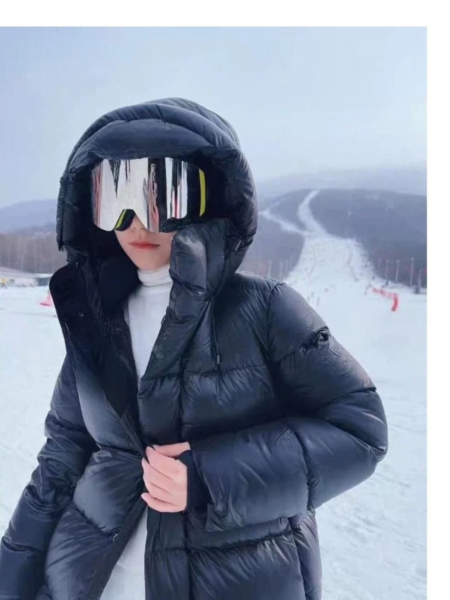 Women's Nylon Hooded Longline Puffer Coat