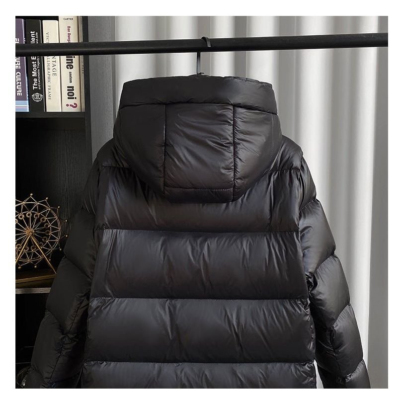 Women's Nylon Hooded Longline Puffer Coat