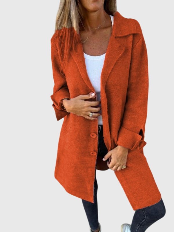 Women's Oversized Longline Wool Coat - Apricot
