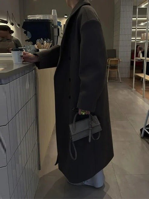 Women's Oversized Longline Wool Trench Coat