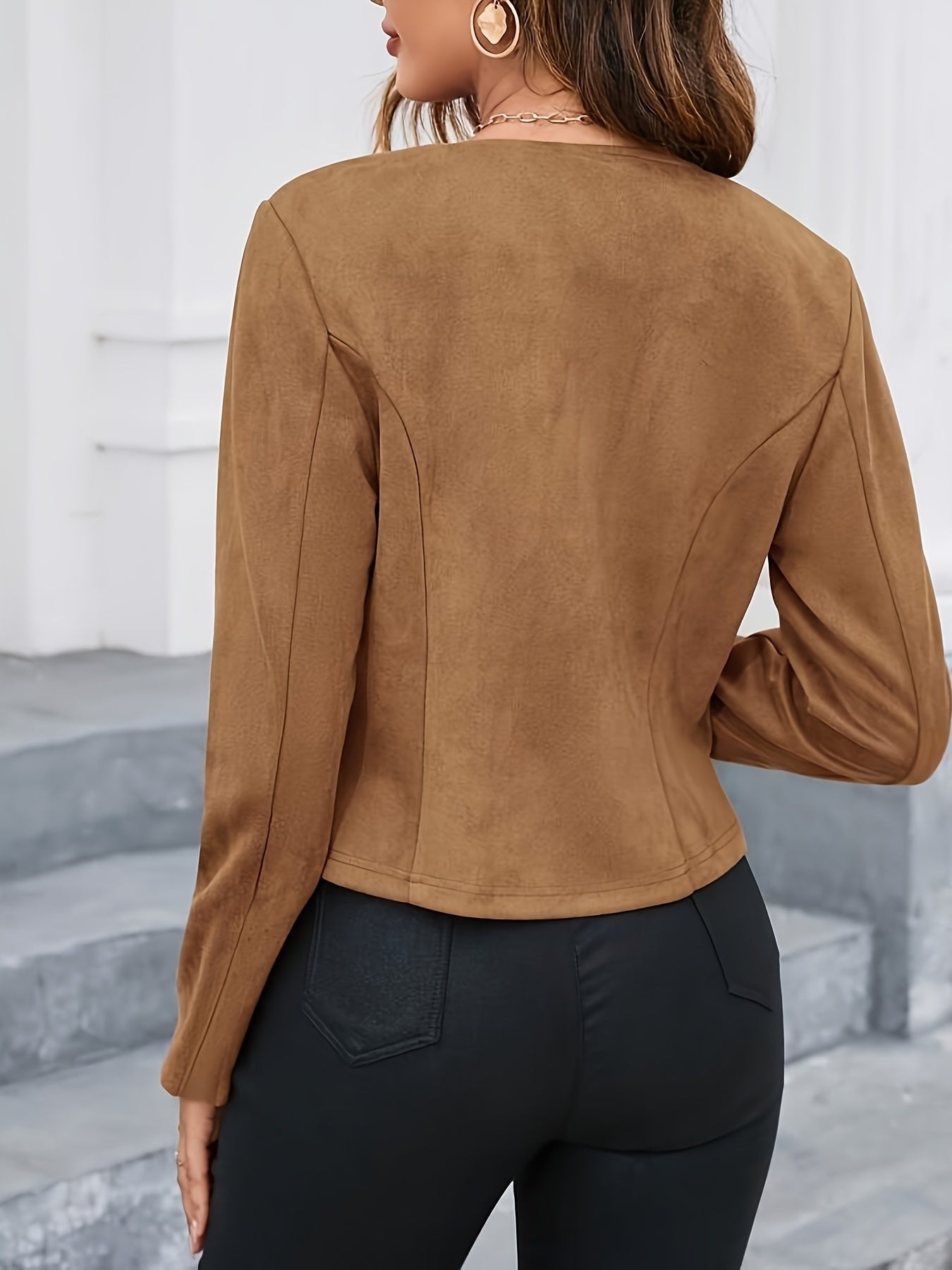 Women's Faux Suede Cropped Jacket