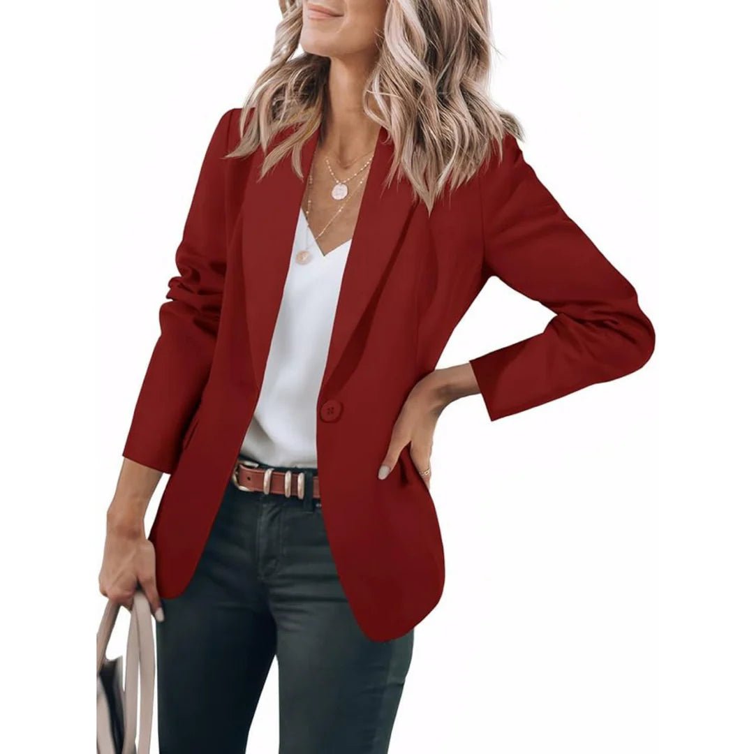 Women's Slim Blazer - Dark Red