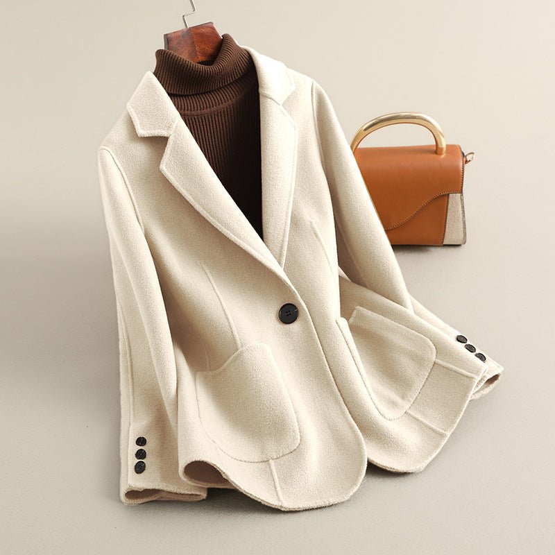Women's Wool Blazer Coat - Beige