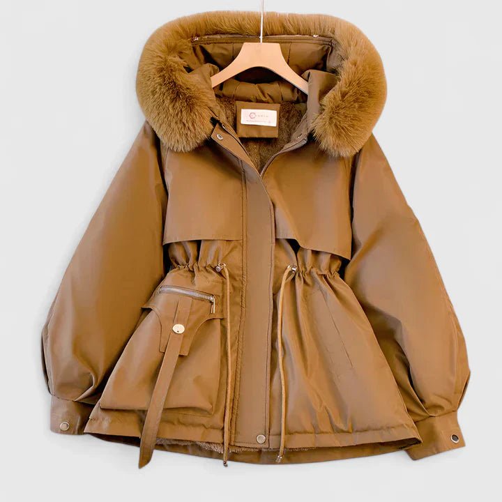 Women's Oversized Fur Hooded Teddy Parka - Khaki