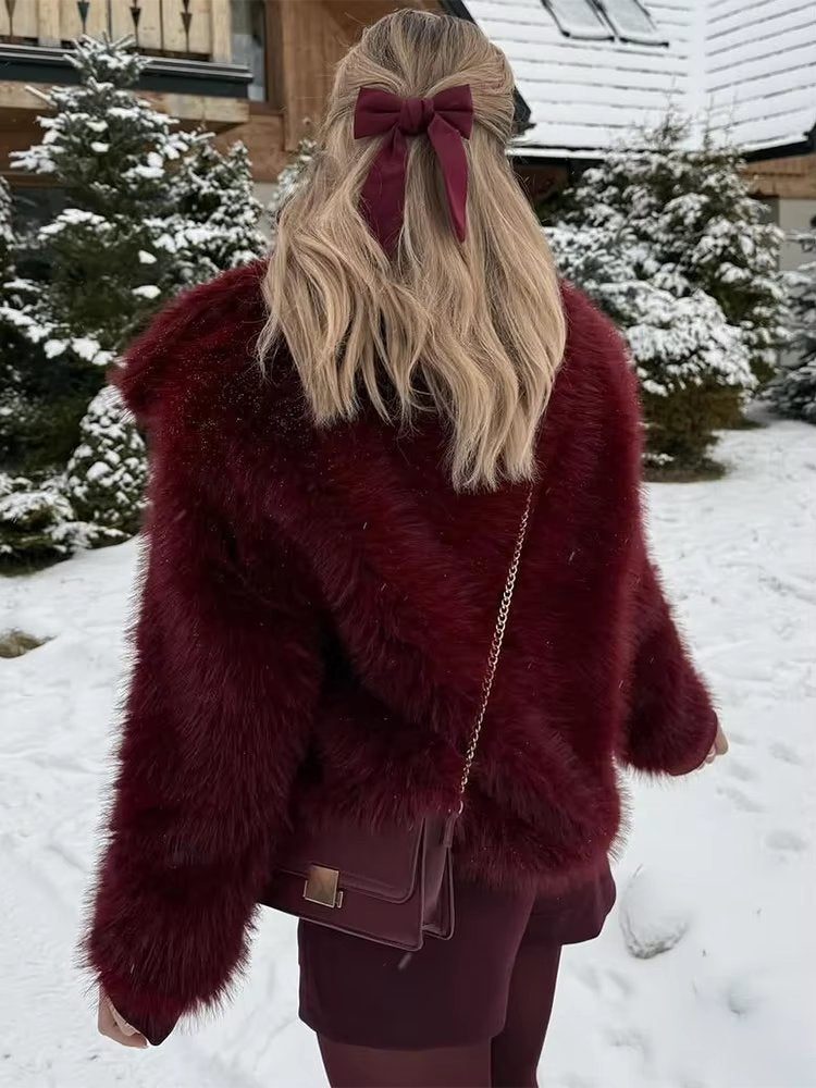Women's Cropped Faux Fur Jacket