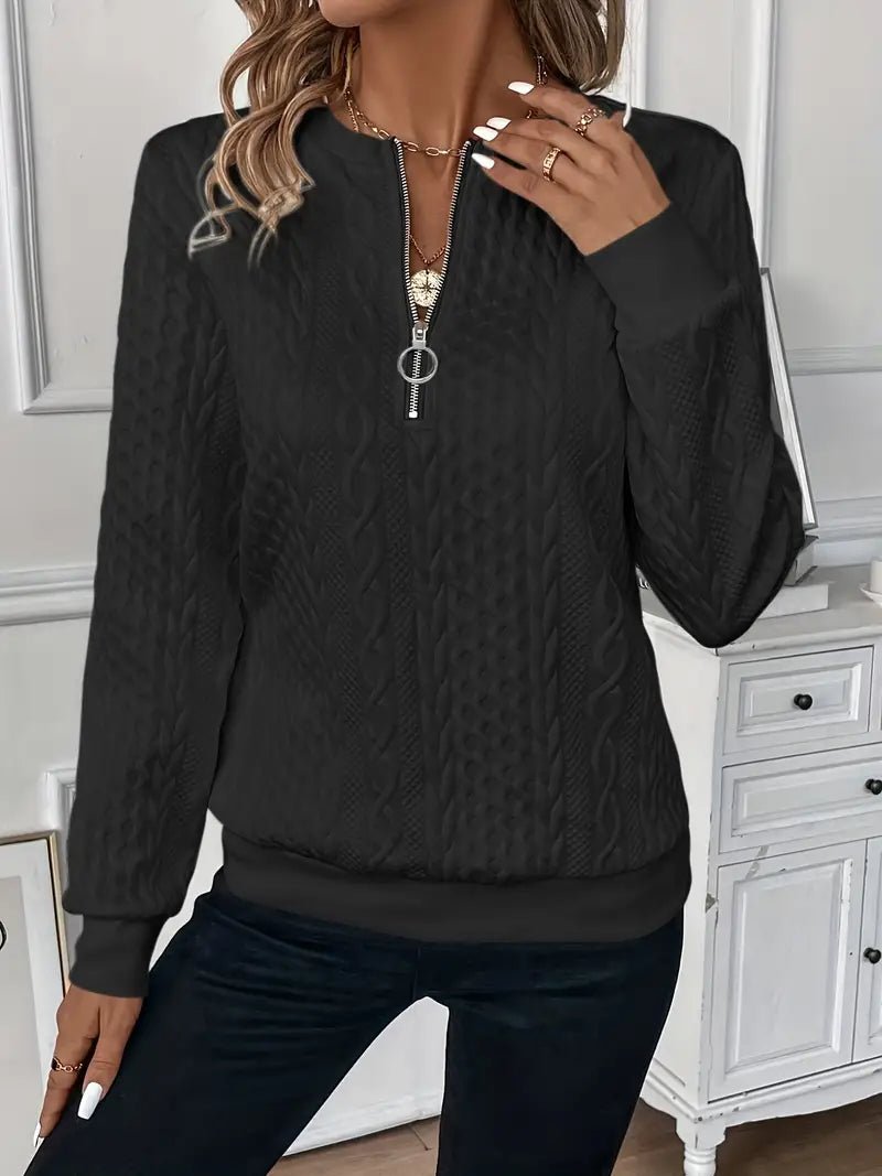 Women's Cable Knit Quarter-Zip Jumper