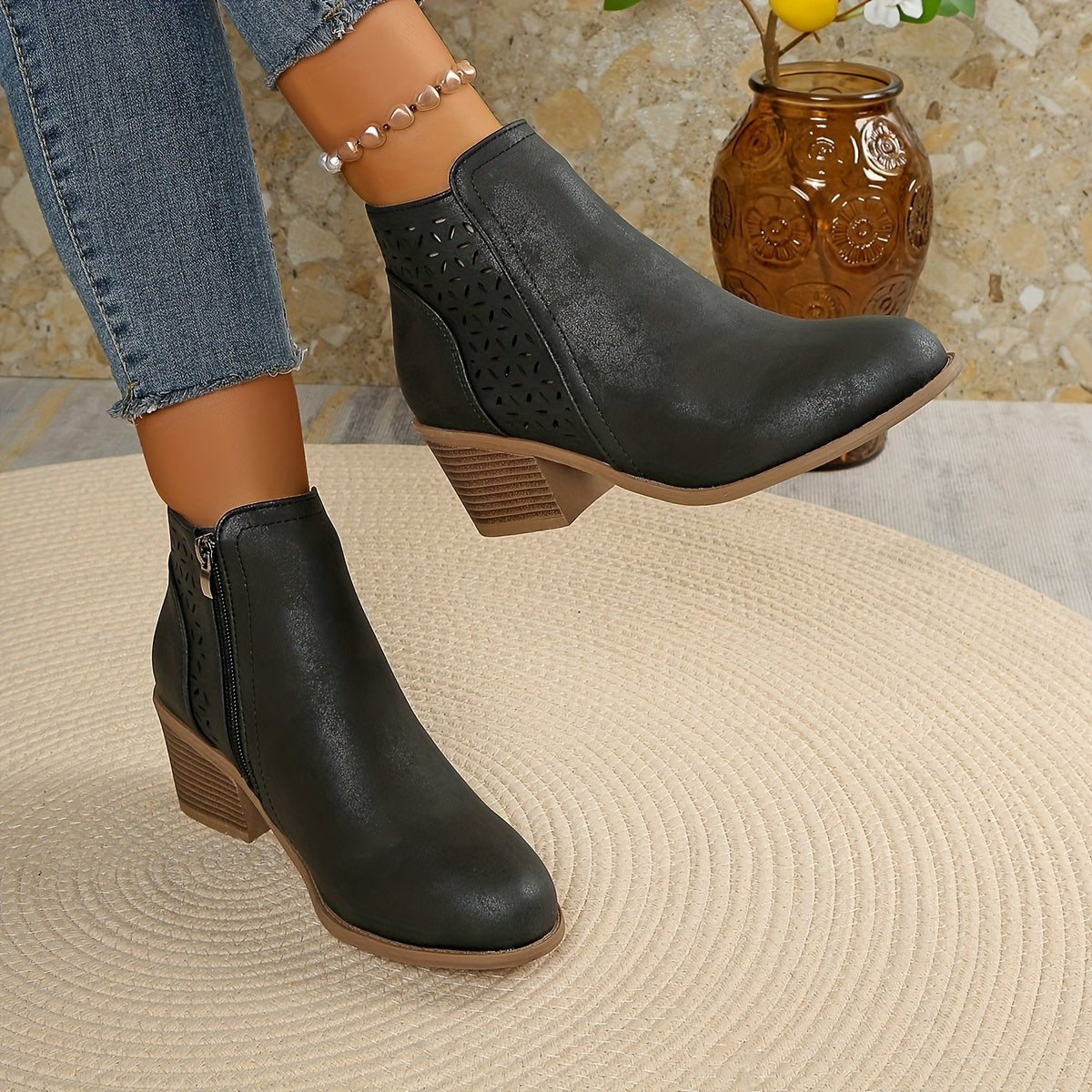 Women's Faux Leather Ankle Boots