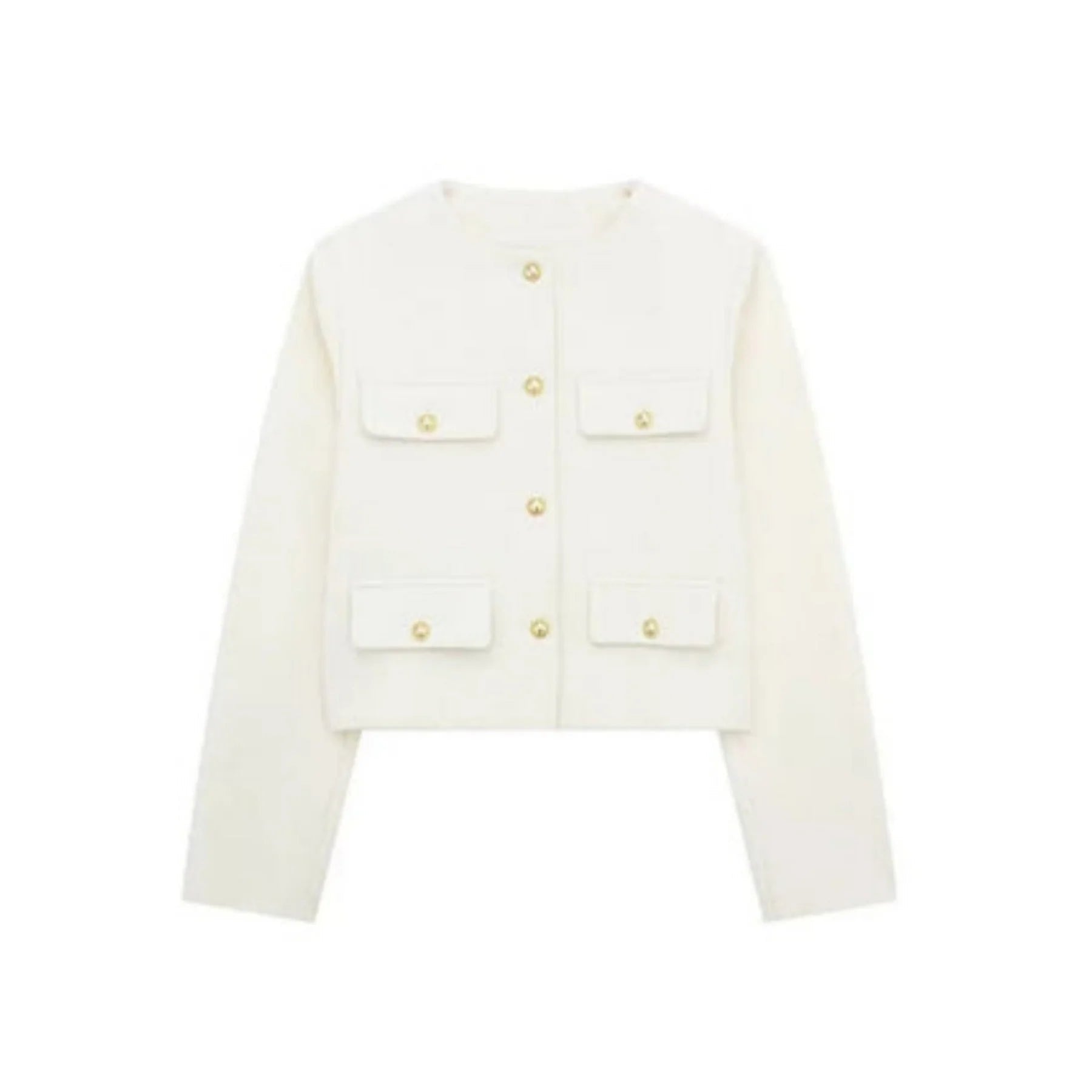 Women's Wool Cropped Jacket - White