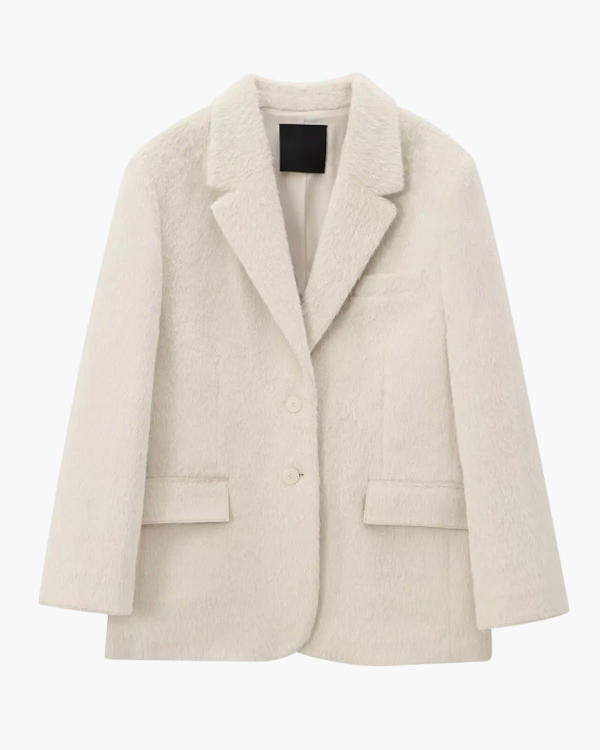 Women's Oversized Brushed Wool Blazer - Beige