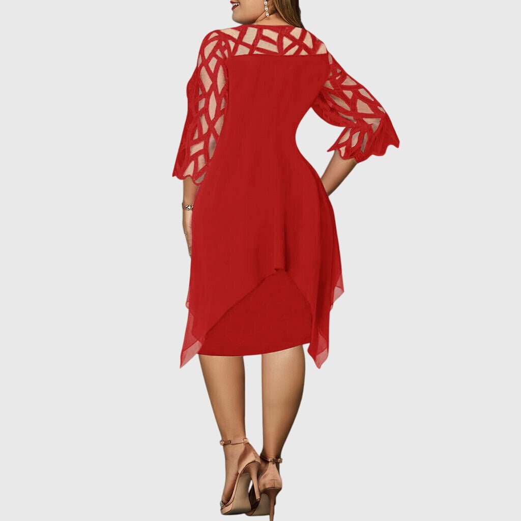 Women's Chiffon Cocktail One-Shoulder Party Dress