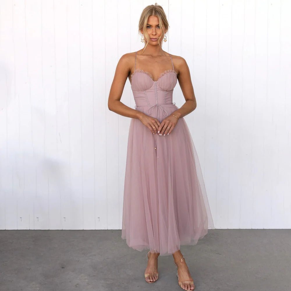 Women's Corset Party Midi Dress