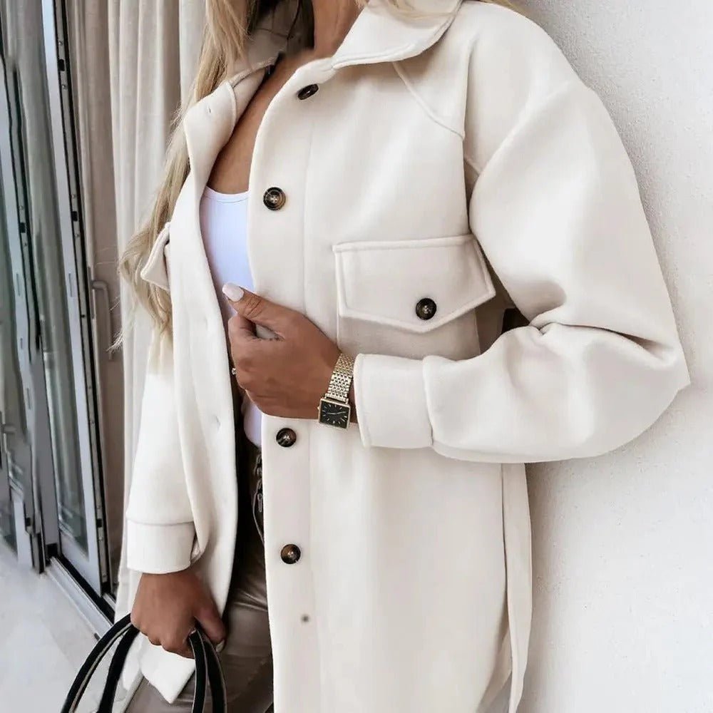 Women's Oversized Longline Wool Shirt Jacket