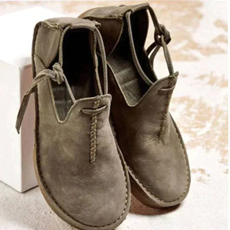 Women's Leather Ankle Boots - Green