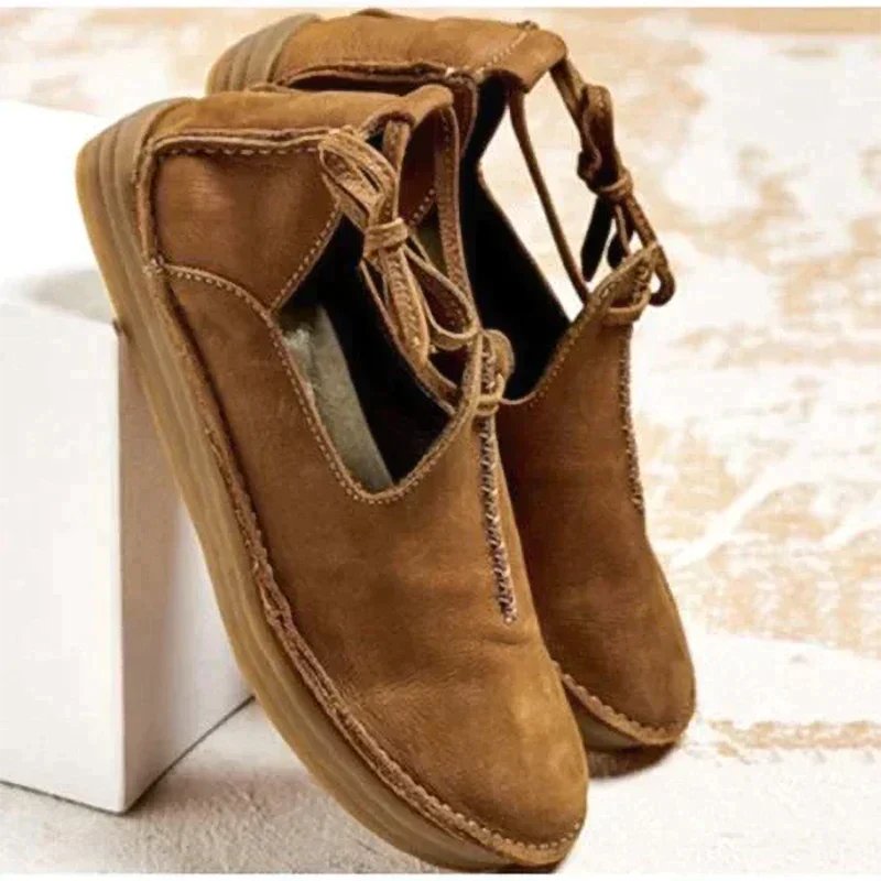 Women's Leather Ankle Boots - Brown