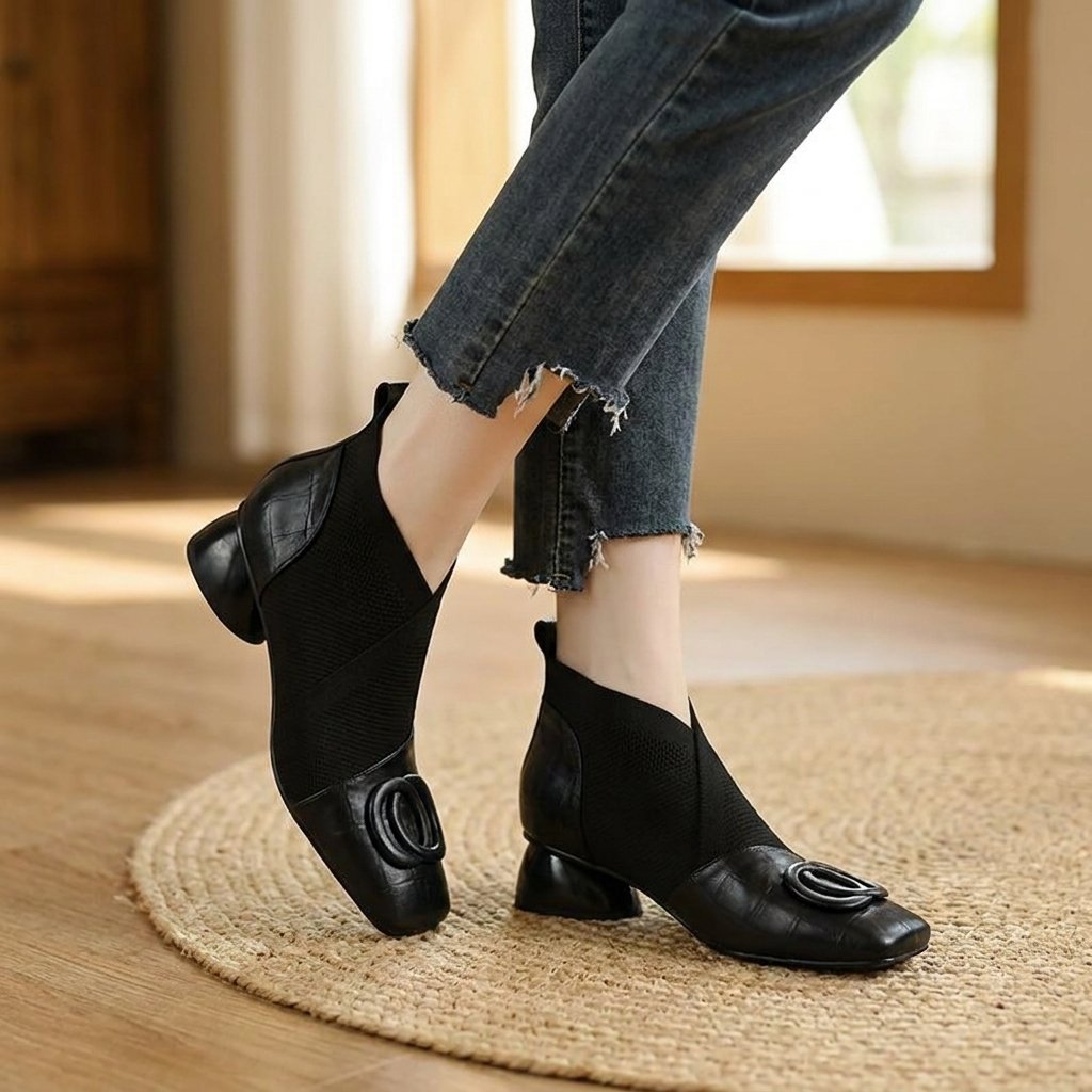 Women's Croc-Embossed Ankle Booties
