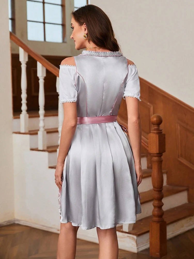 Women's Floral Lace Dirndl Dress
