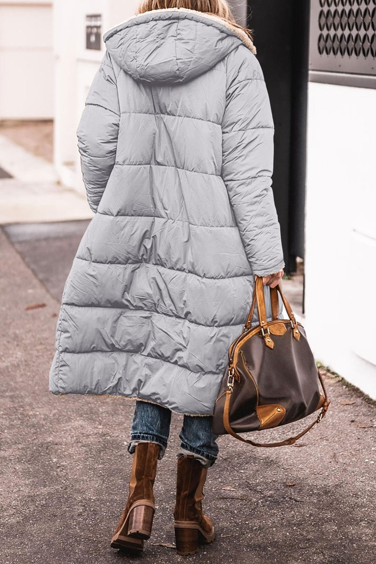 Women's Oversized Longline Teddy Puffer Coat