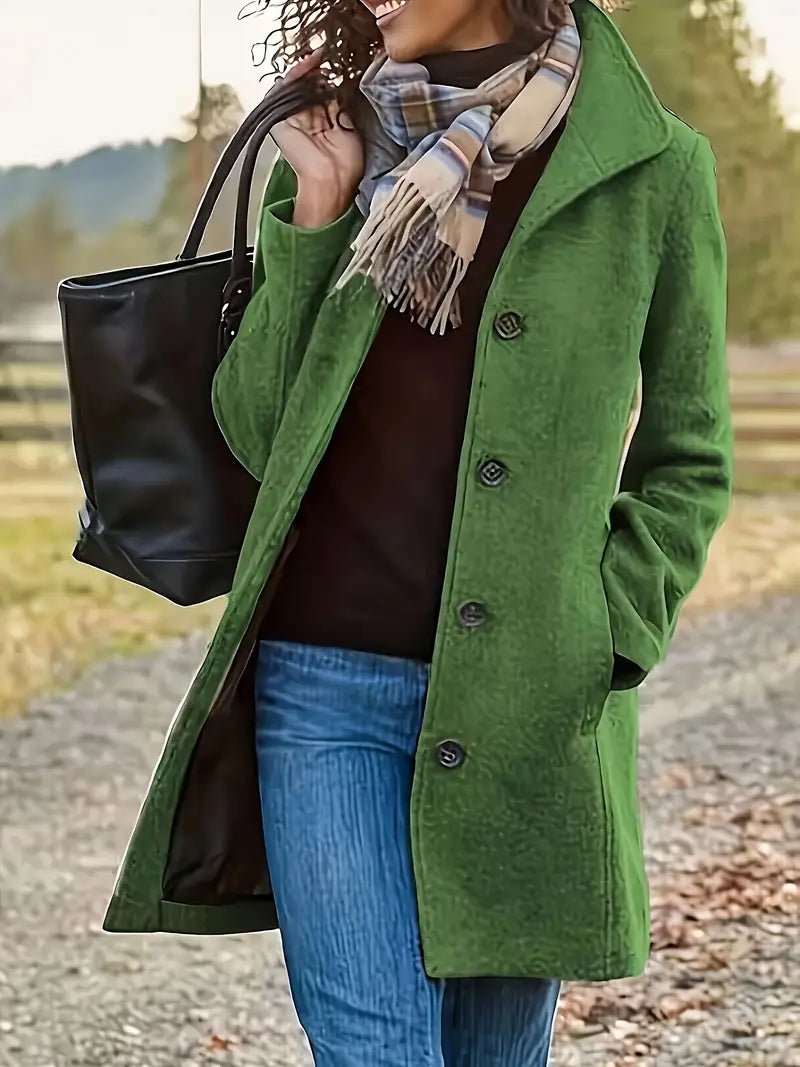 Women's Wool Pea Coat - Green