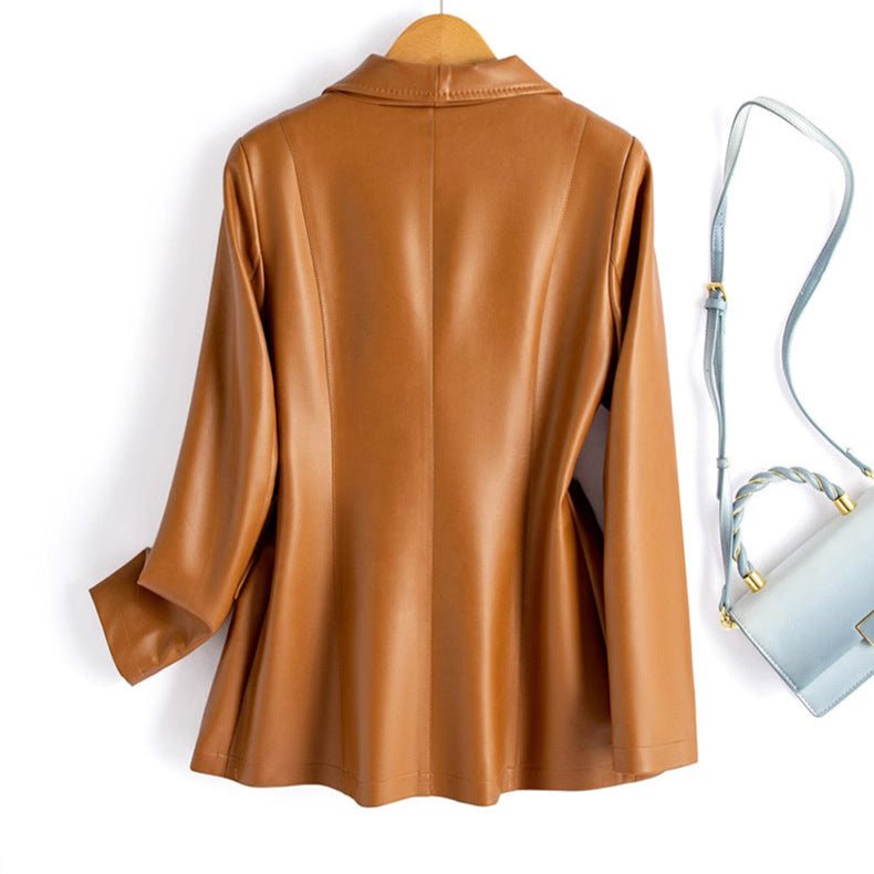 Women's Faux Leather Blazer