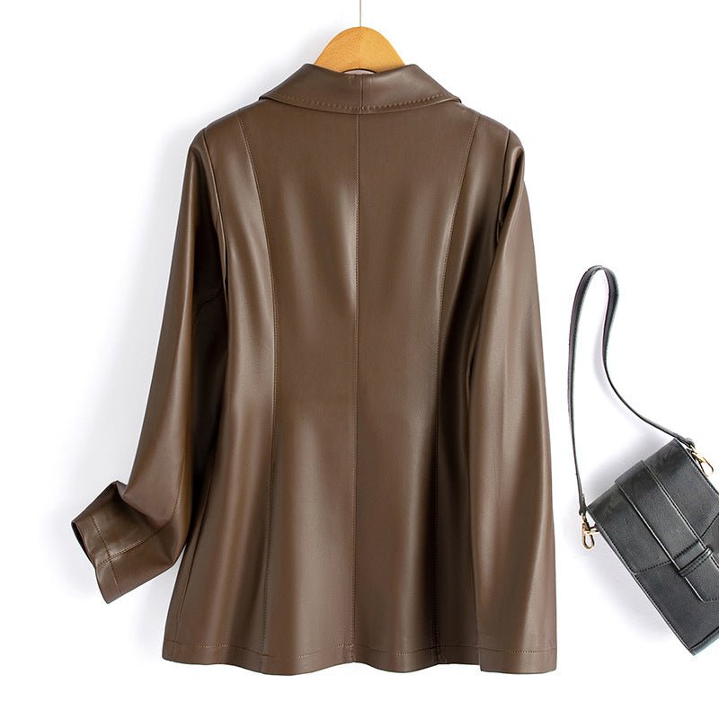 Women's Faux Leather Blazer