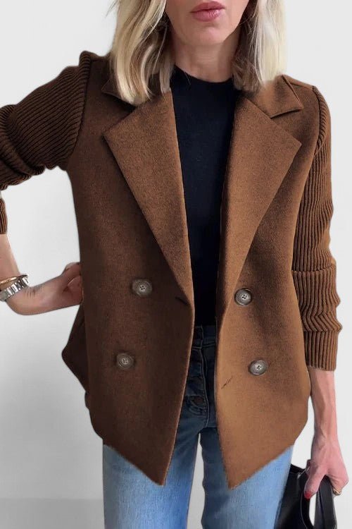 Women's Wool Blazer - Dark Brown