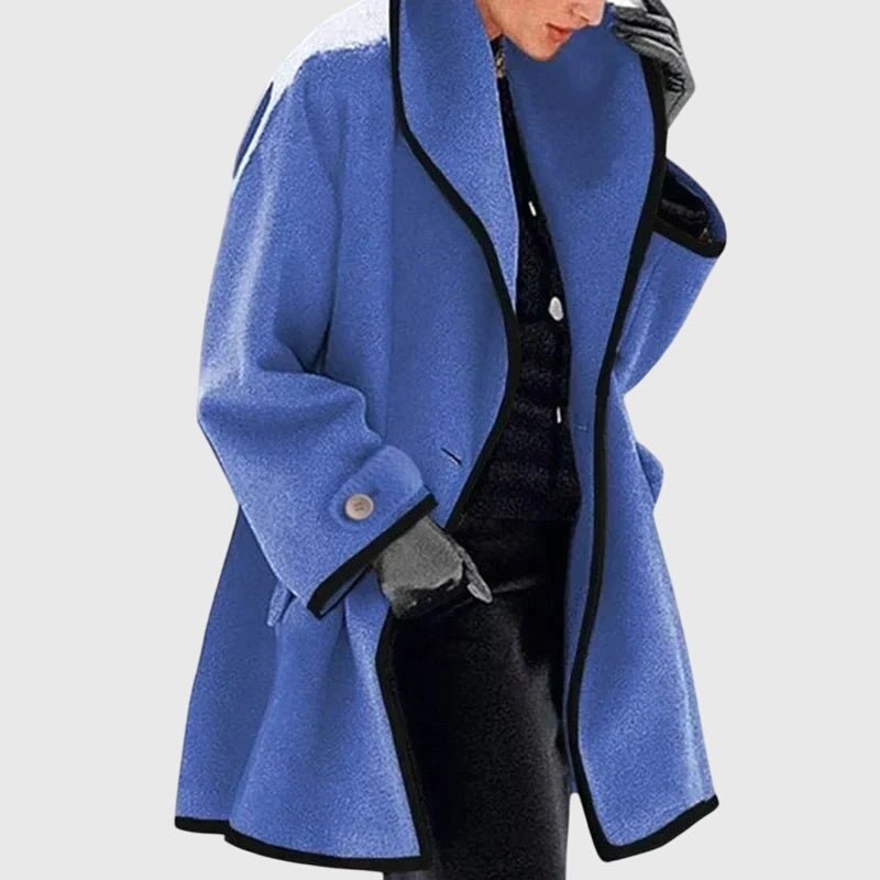 Women's Oversized Wool Coat - Blue