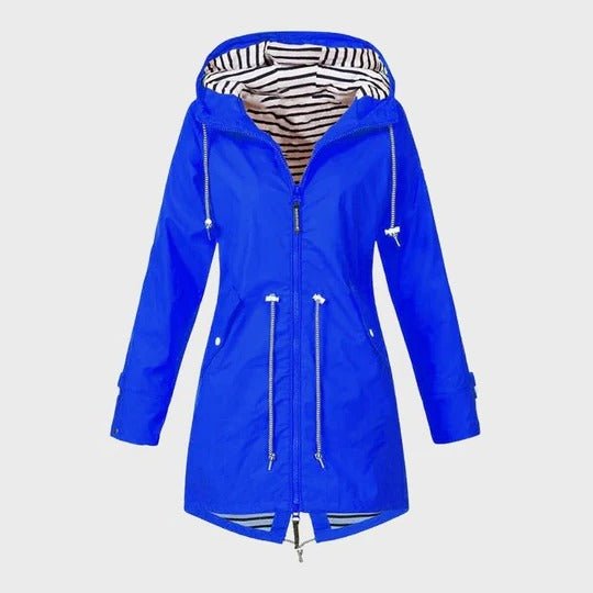 Women's Rain Waterproof Hooded Jacket - Blue