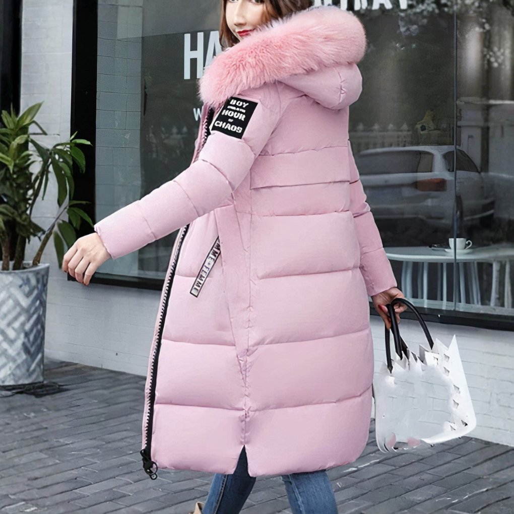 Women's Midi Longline Puffer Coat - Pink
