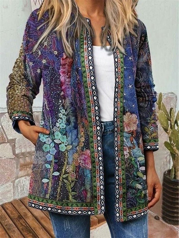 Women's Floral Longline Jacket - S