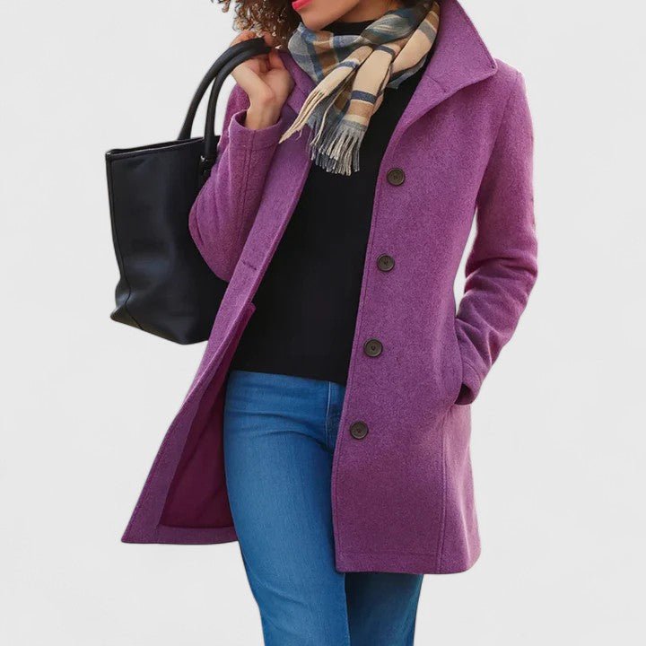 Women's Wool Coat - Purple
