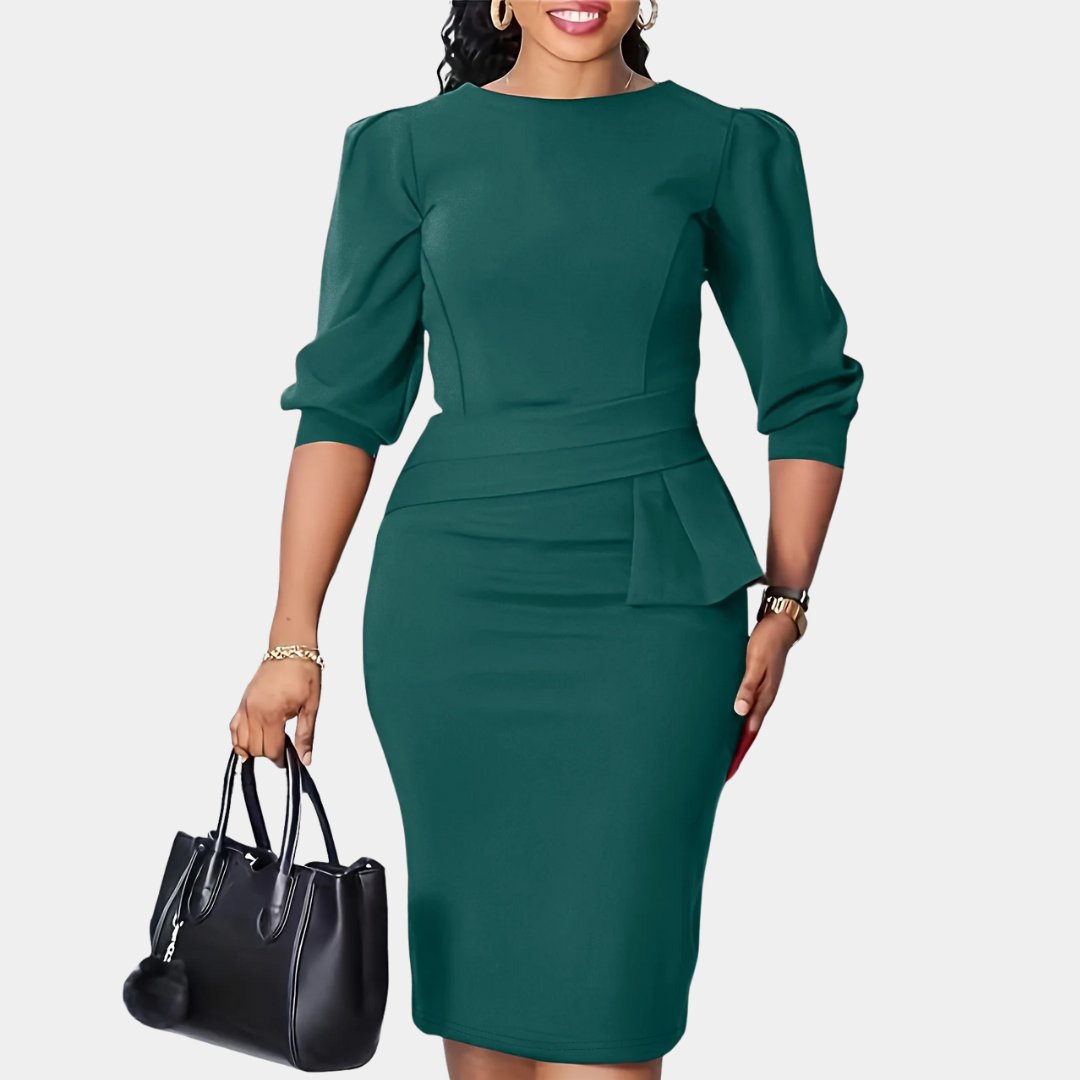 Women's Bodycon Midi Dress - Peacock Blue