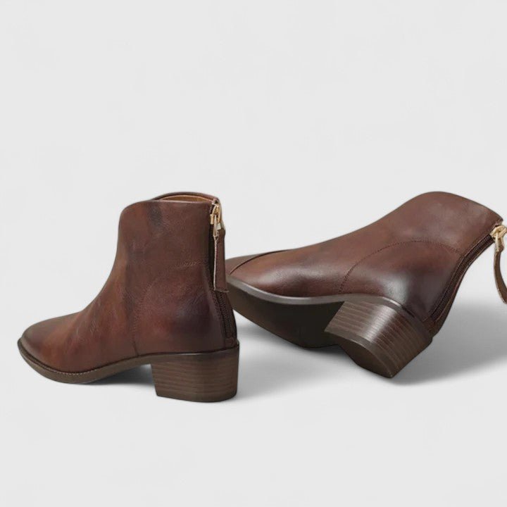Women's Leather Pointed-Toe Ankle Boots