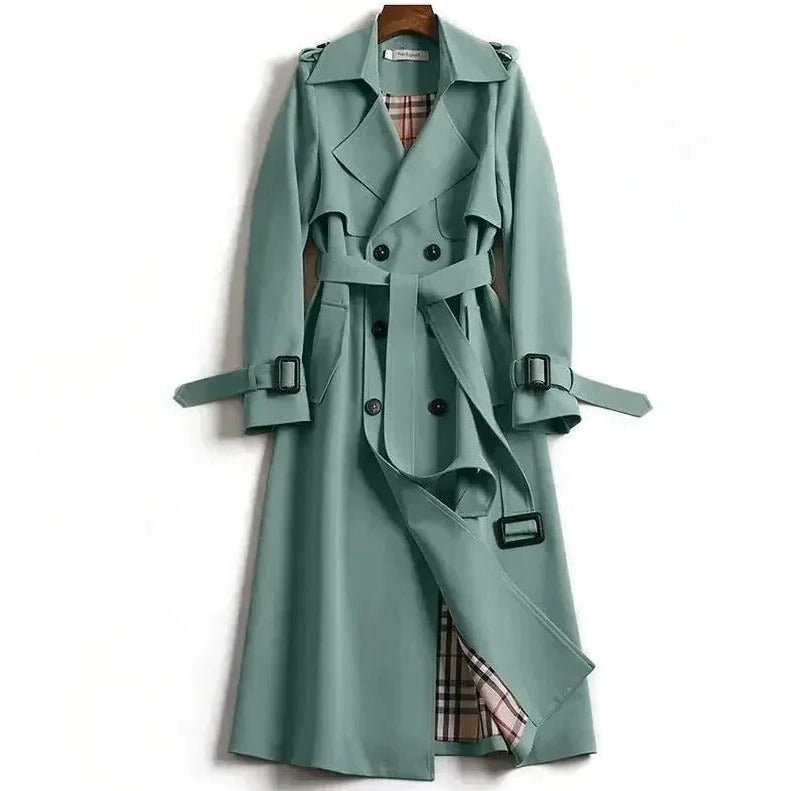 Women's Longline Trench Coat - Green