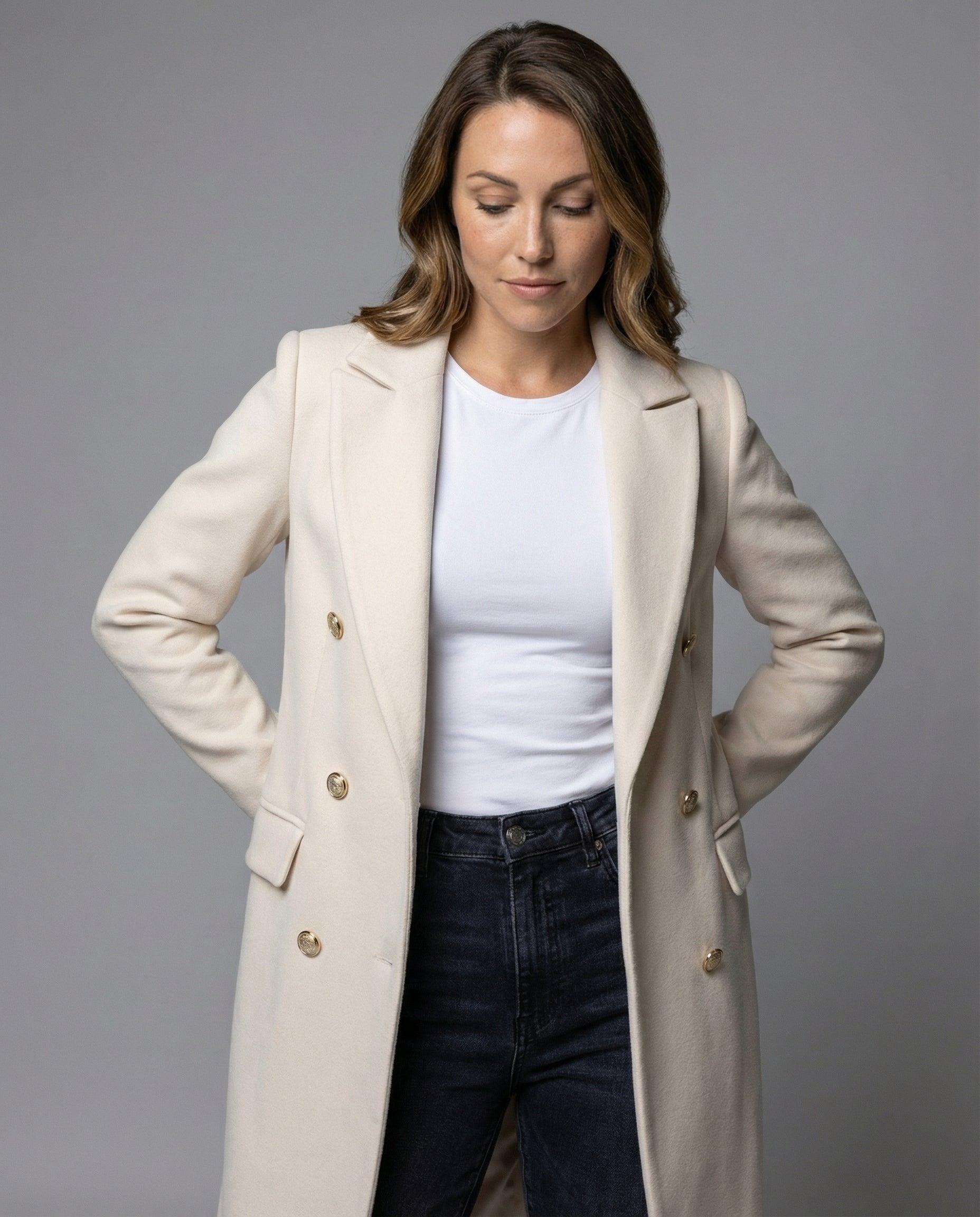Women's Double-Breasted Longline Wool Coat