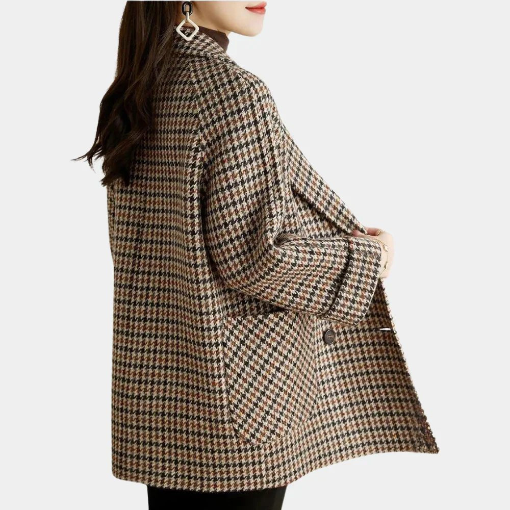 Women's Oversized Houndstooth Wool Blazer