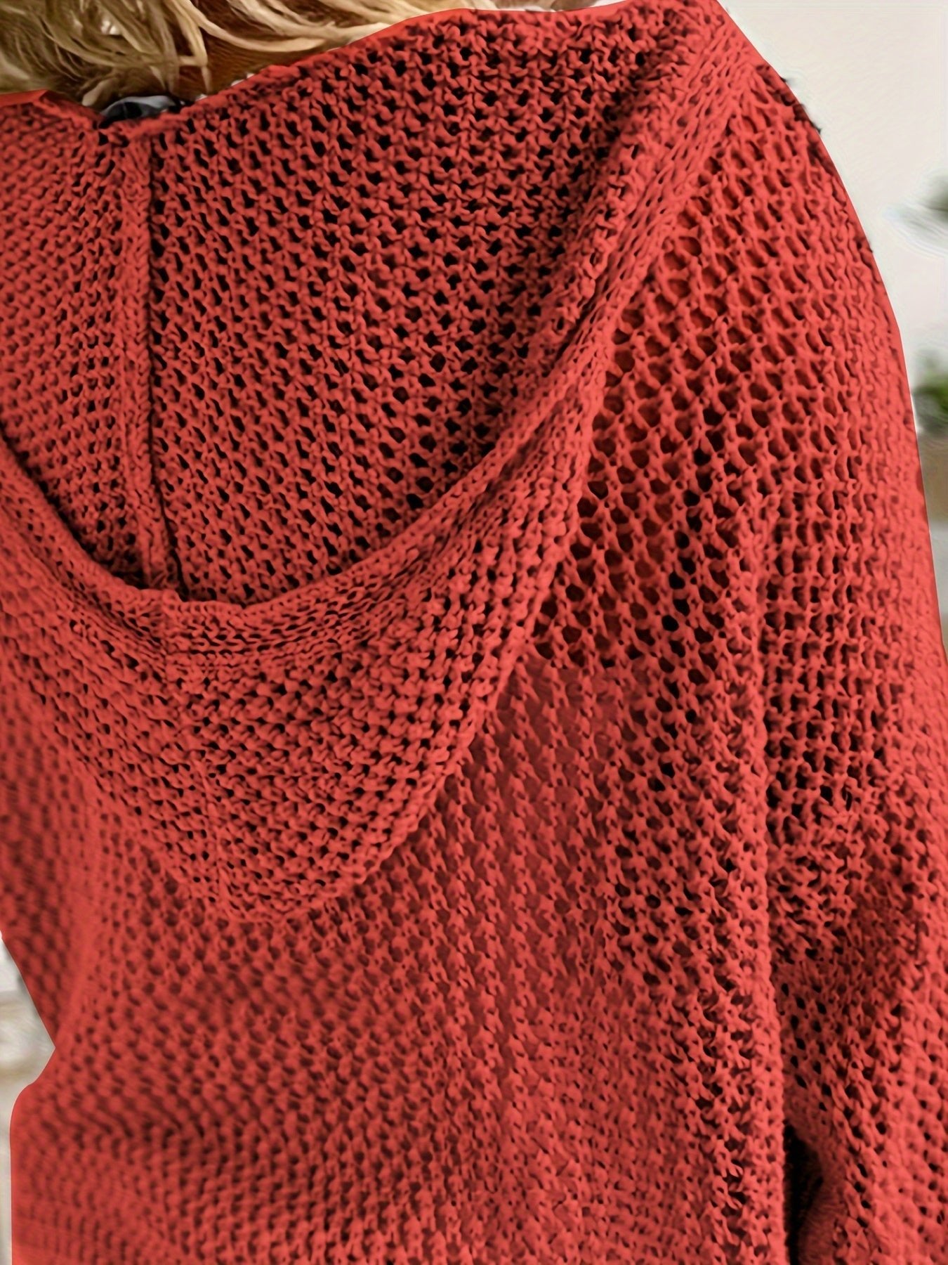 Women's Oversized V-Neck Hooded Jumper
