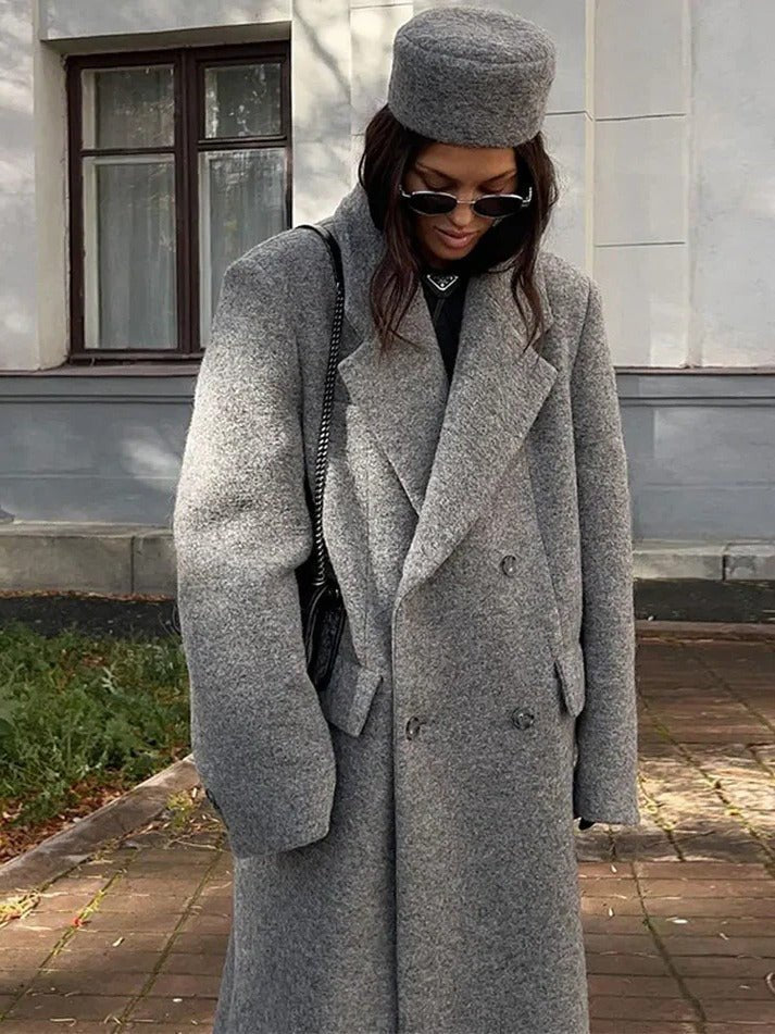 Women's Oversized Maxi Wool Coat - M