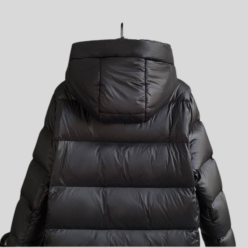 Women's Long Hooded Longline Puffer Coat - 2XL