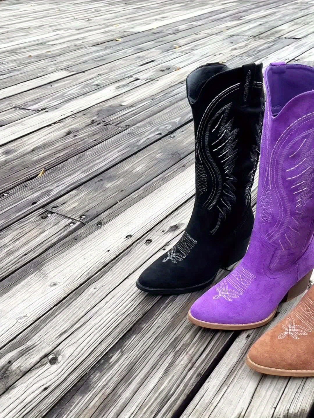 Women's Suede Western Cowboy Boots