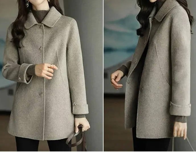 Women's Single-Breasted Wool Coat