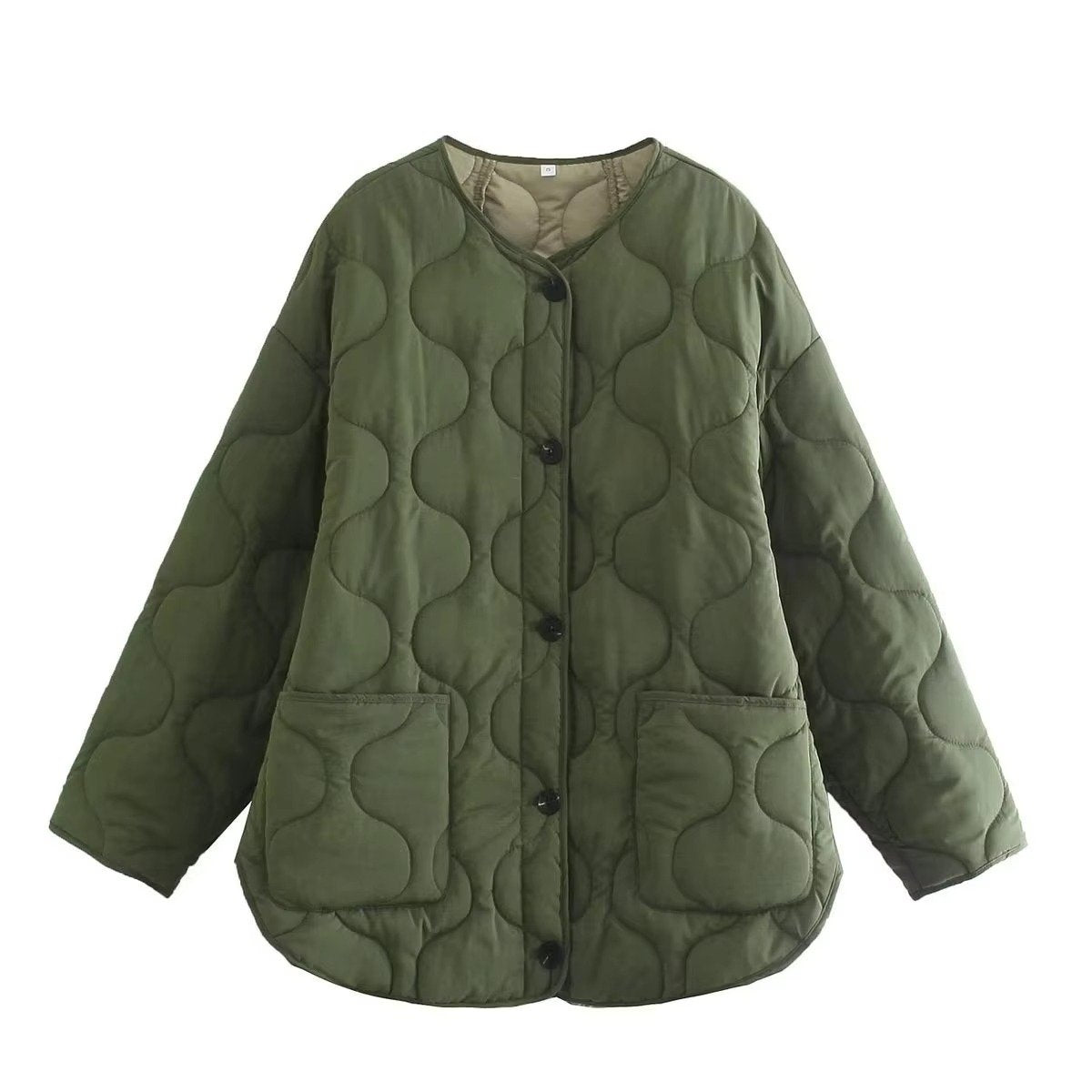 Women's Quilted Liner Puffer Jacket - Army Green