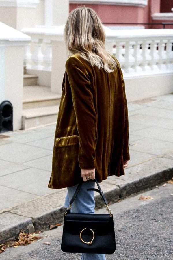Women's Longline Velvet Blazer