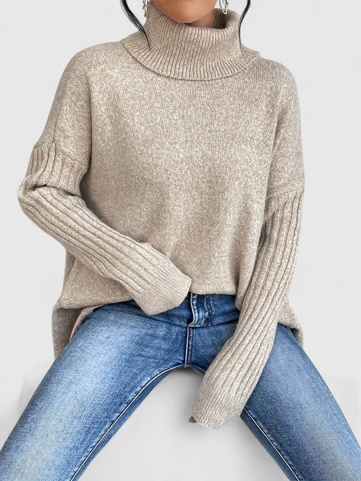 Women's Oversized Wool Roll Neck Jumper